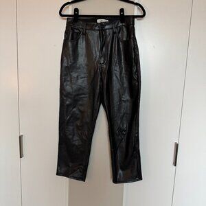 Abercrombie Ankle Straight Ultra High Rise Leather Pants - Size 28S - Curve Love